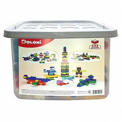 Дитячий блоковий набір 013999/03 у пластиковій коробці, 252 частини