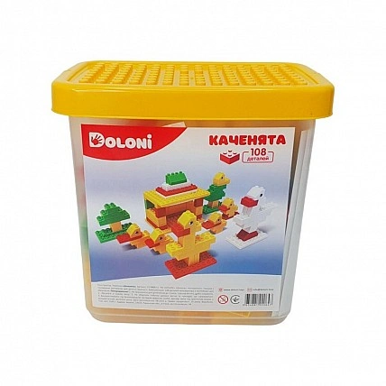 Конструкторський набір «Каченята» 013888/11 у пластиковій коробці, 108 деталей