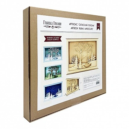 Дерев'яна артбокс «Сільський пейзаж» FDDB-02, 31x23 см