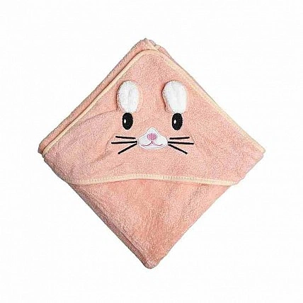 Дитячий рушник з капюшоном MGZ-0640 (персиковий) розмір 80x80 см