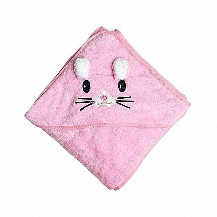 Дитячий рушник з капюшоном MGZ-0640 (рожевий) розмір 80x80 см