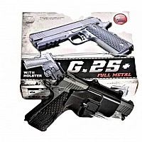 Children's pistol with bullets "Colt 1911 Rail" Galaxy G25+ black metal with holster