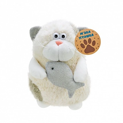 Дитяча плюшева іграшка «Funny Cat» C6302 з рибками, розмір 20 см