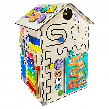 Розвиваюча іграшка Бізікуб "Будинок" TG200333 натуральний, 55х30х30 см