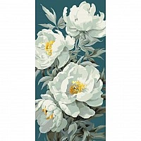 Paint by numbers "White Peonies" 13093-AC 40x80 cm, with metallic paints