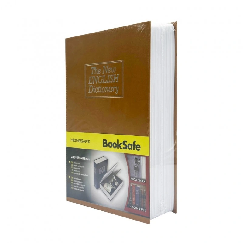 Сейф-книга з ключем для зберігання KBS-802(Brown) середня, 24х15,5х5,5 см