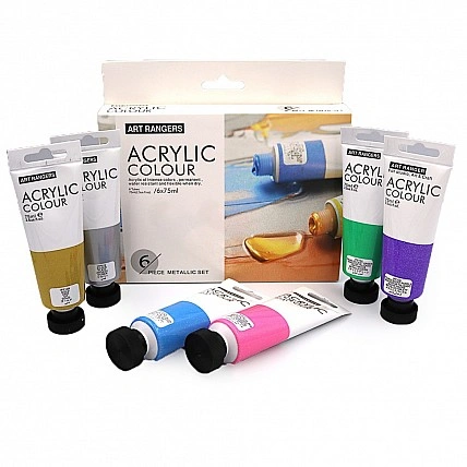 Set of acrylic paints "Metallic Art ranger" 32KRFEA0675-M 6 colors of 75 ml