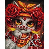 Diamond mosaic "Cat Rose" ©Marianna Pashchuk DBS1084, 40x50 cm