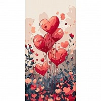 Paint by numbers "Airy Hearts" 16517-AC 40x80 cm