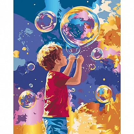 Малювання за номерами «Яскраві бульбашки» 10449-AC металевими фарбами 40x50 см