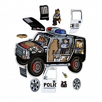 Wooden puzzle-sorter "Police" Ubumblebees (PSF111) PSF111, 25 pieces