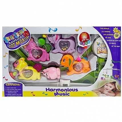 Музичний мобільний для ліжечка «Гармонійна музика» M 1245-32B U/R, заводний інструмент