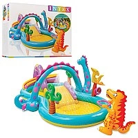 Children's Inflatable Play Center "Planet of Dinosaurs" 57135 with a slide