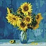 Diamond mosaic "Favorite Sunflowers" © Ira Volkova Ideyka AMO7189 40x40 cm