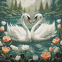 Diamond mosaic "Swan Fidelity" AMO7964 40x40cm