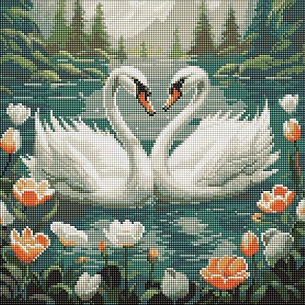 Алмазна мозаїка "Лебедина вірність" AMO7964 40х40см