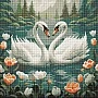 Diamond mosaic "Swan Fidelity" AMO7964 40x40cm
