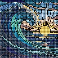 Diamond mosaic "Stained Glass. Wave" ©art_selena_ua AMO8320