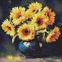 Diamond mosaic "Sunflower in the dark" ©art_selena_ua AMO8354