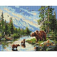 Алмазная мозаика "Медведица и медвежата" ©art_selena_ua AMO20089, 40х50 см