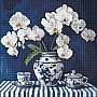Diamond mosaic "Orchid in porcelain" ©art_selena_ua AMO8255