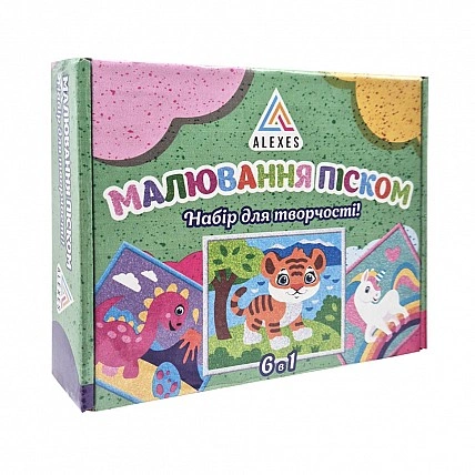 Дитячий набір для творчості Картина з піску Sand Art 6 в 1 КР-003 пісок у пляшках