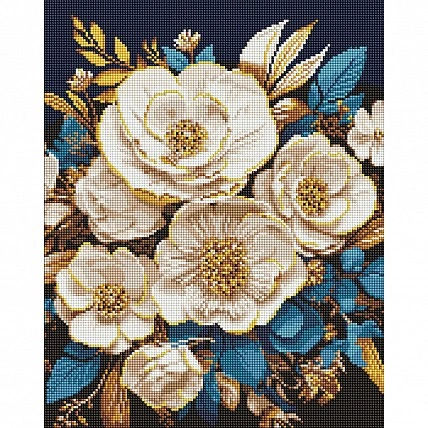 Алмазна мозаїка без підрамників «Біла симфонія» AMC20154 зі стразами AB розміром 40x50 см