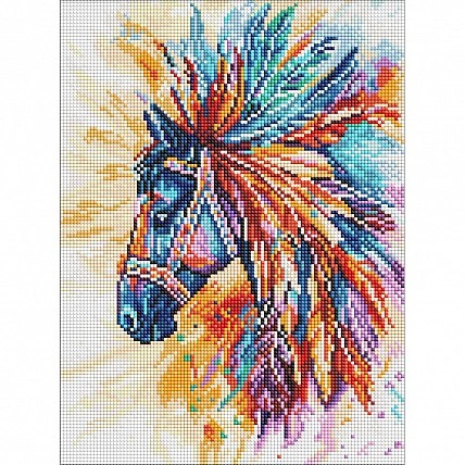 Алмазна мозаїка «Яскравий кінь» AMO8236, 30x40 см