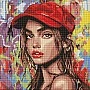 Diamond mosaic "Modern Little Red Riding Hood" AMO8311, 40x40 cm