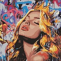 Diamond mosaic "Modern Sleeping Beauty" AMO8316, 40x40 cm