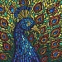 Diamond mosaic "Stained glass. Peacock" AMO8323, 30x30 cm