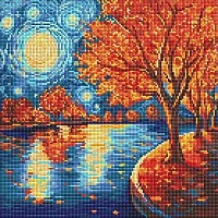 Diamond mosaic "Autumn Night" AMO8333, 40x40 cm