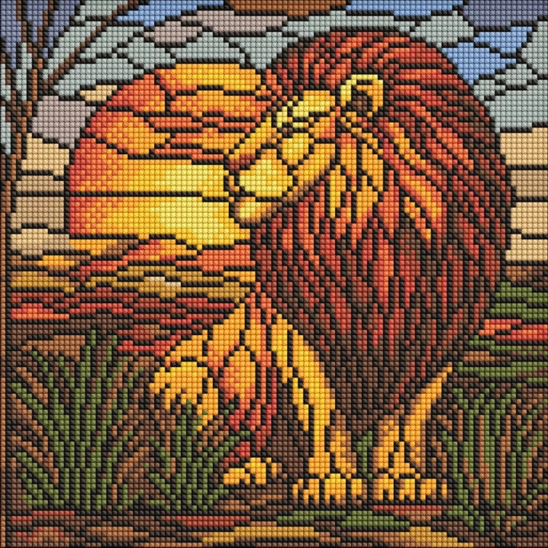 Алмазна мозаїка «Вітраж. Лев" AMO8334, 30x30 см