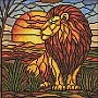 Diamond mosaic "Stained glass. Lion" AMO8334, 30x30 cm