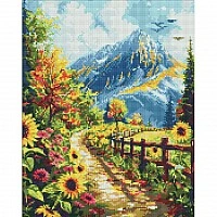 Diamond mosaic "House under the mountain" AMO20244, 40x50 cm