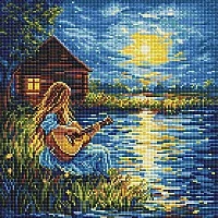 Diamond mosaic "Sounds in the dark" AMO8229, 40x40 cm