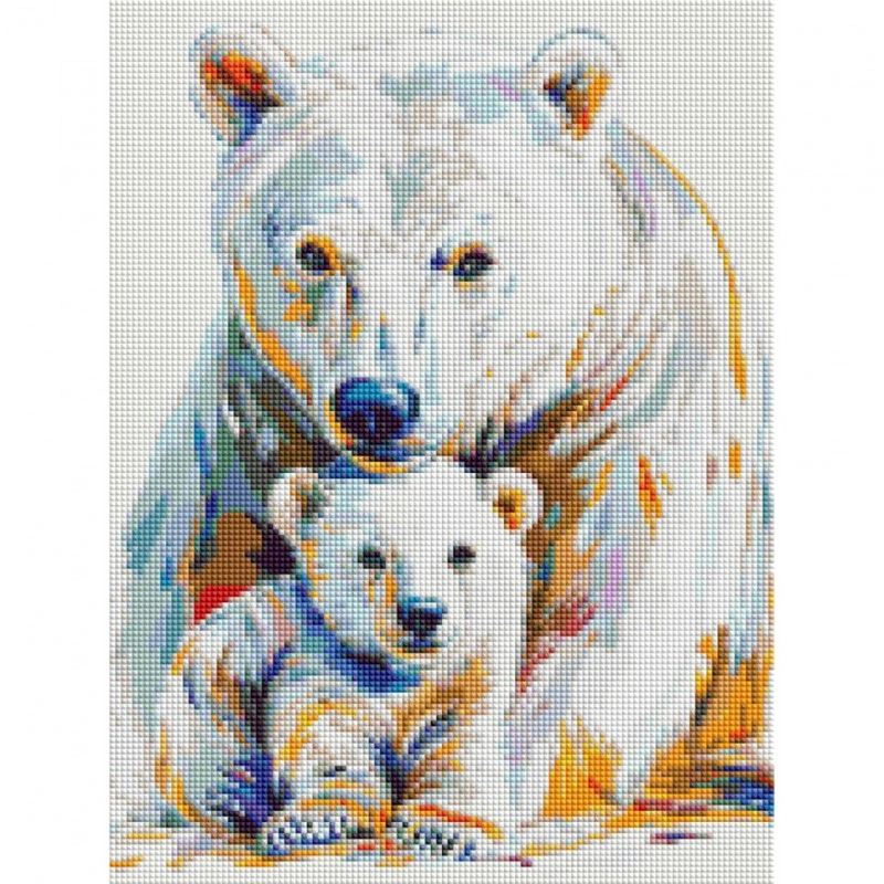 Алмазна мозаїка «Полярні ведмеді» DRBS1251, 30x40 см