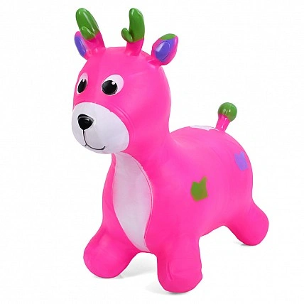 Дитяча іграшка для стрибків «Олень» MS 3259 (рожева) гумова, до 20 кг