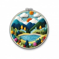 Wool Felting Set "Fairy Tale of the Mountain Land" EFL003 diameter 20 cm