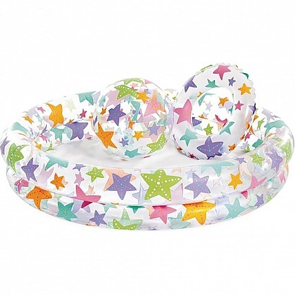 Children's Set Inflatable Pool, Circle and Ball 59460-3, 122-25 cm, 156 L