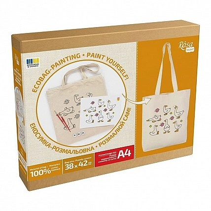 Набір для творчості екосумка-розмальовка "Гуси" N0003649, 38х42 см