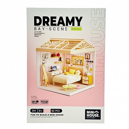 Конструктор-кімната, спальня-міні-будинок 8004-MH серії «Інтер'єр», з освітленням