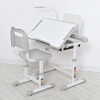Парта M 5068-11 підставка для книги, лампа, сірий