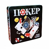 Poker board game 3896A in a metal box