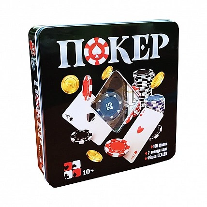 Poker board game 3896A in a metal box