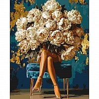 Painting by numbers "Flower Girl, Peonies of Luxury" LW3048-01 with metallic colors 40x50 cm