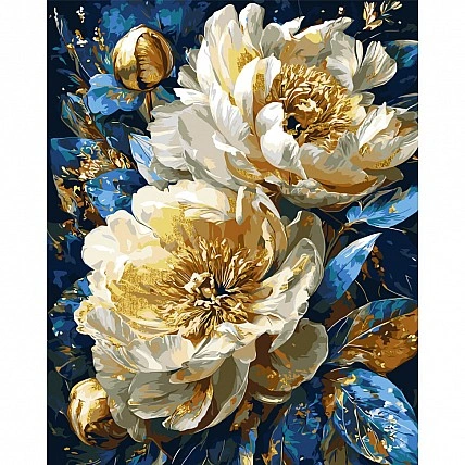 Картина по номерам "Королевские пионы" LW31470-01 с красками металлик 40х50 см