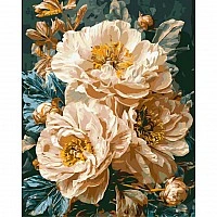 Paint by numbers "Delicate Peonies" LW3159-01 with metallic paints, 40x50 cm