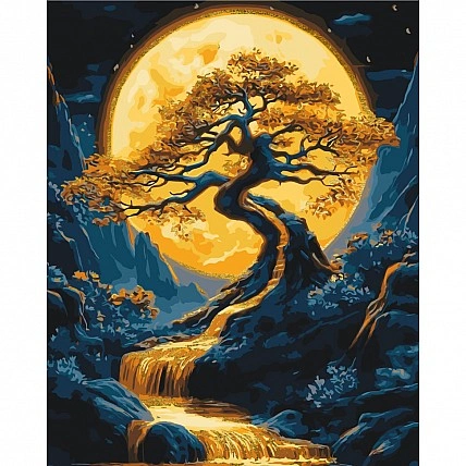 Картина по номерам "Пейзаж. Дерево" LW3428 с красками металлик 40х50 см