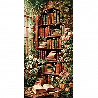 Painting by numbers "Charming library under ivy" LW5182, 40x80 cm